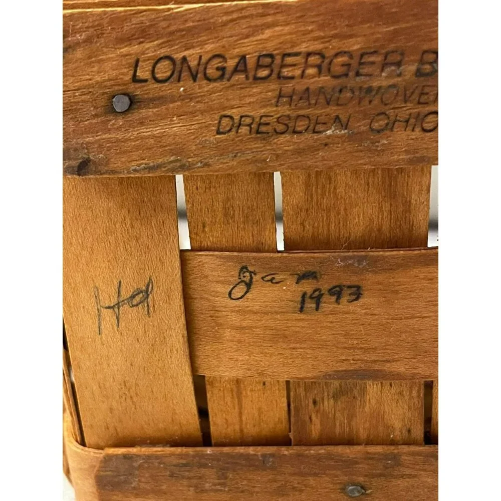 Vintage 1993 Longaberger Basket Used Plastic Protector